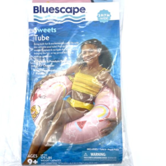 Bluescape Pink Sweets Inflatable Swim Tube Pool Float Ages 9 & Up- up to 175 LBS - Picture 1 of 5